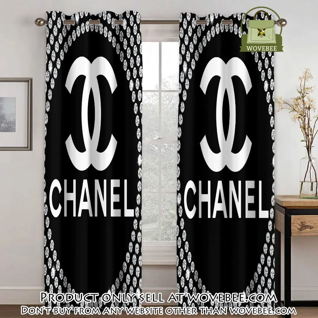 Chanel black premium window curtains hot  set wc108 wvb0522600
